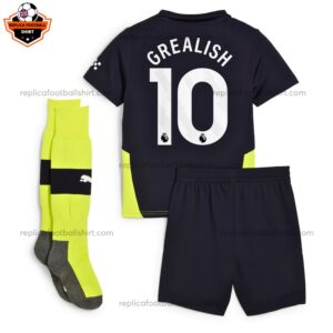 Man City Away Kid Replica Kit 24/25 Grealish 10 Printed - Back View
