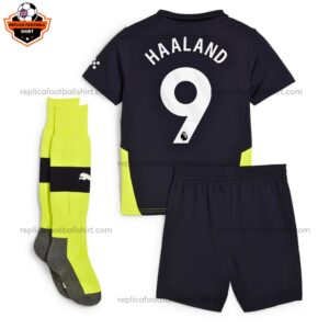 Man City Away Kids Replica Kit 24/25 Haaland 9 - Back View