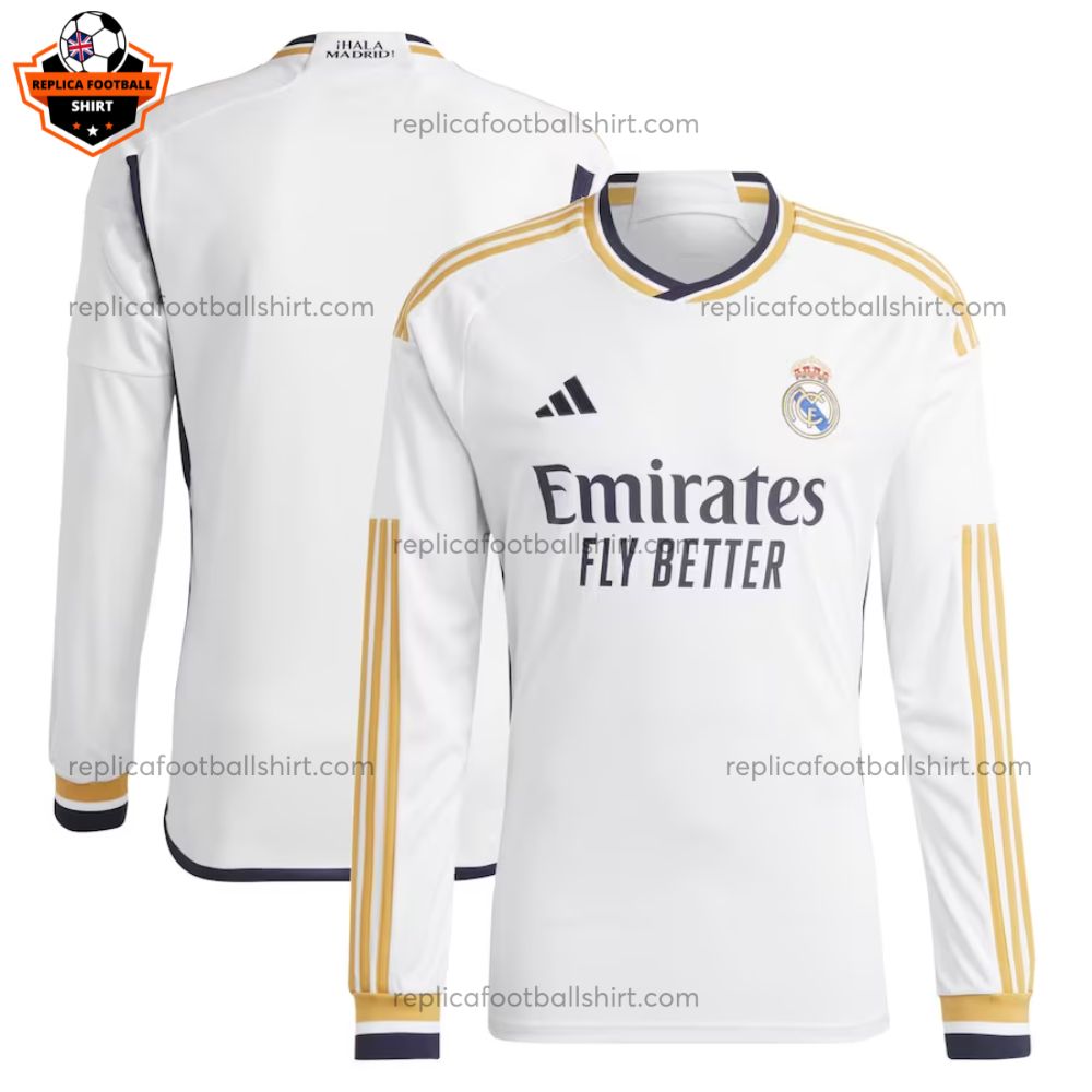 Real Madrid Home Men Shirt 23/24 Long Sleeve - front