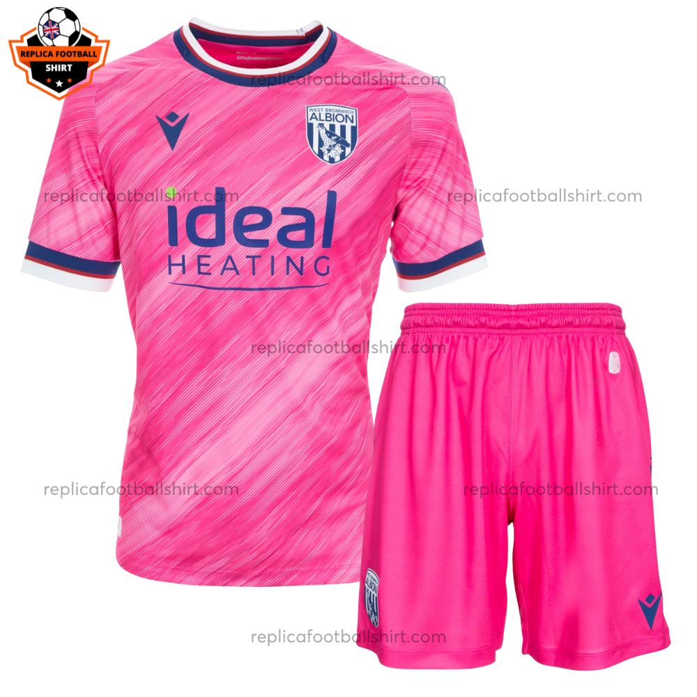 West Bromwich Away Pink Kids Replica Kit 2024/25 - front