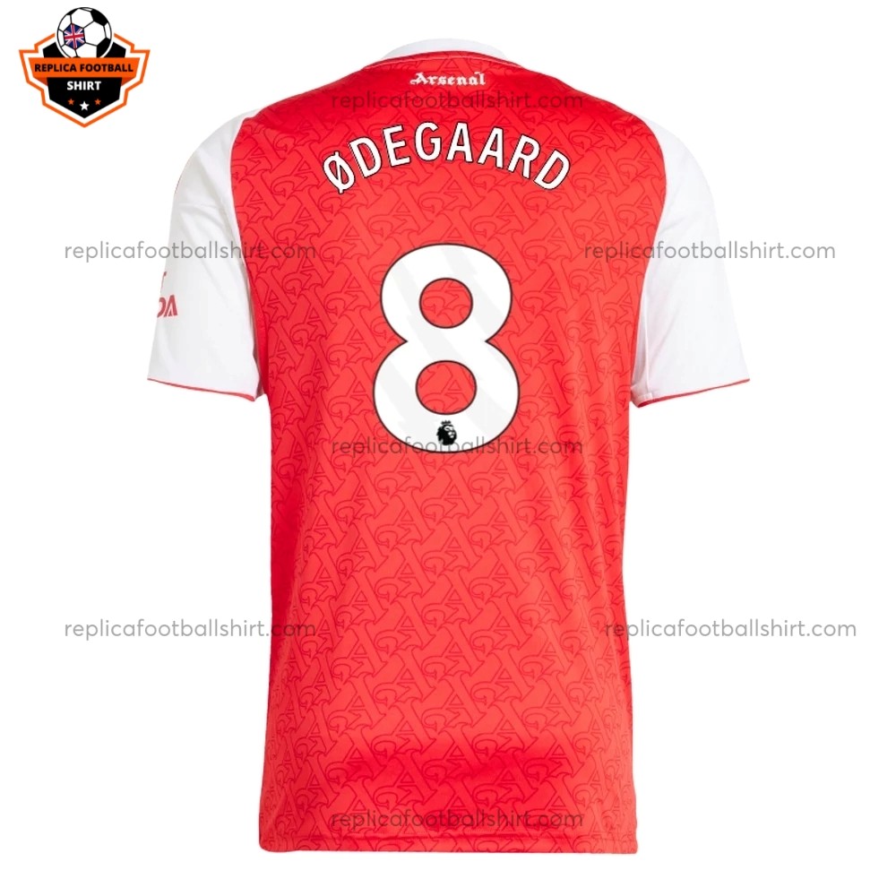 Arsenal Home Men Replica Football Shirt 2025/26 ØDEGAARD 8 Printed Back View