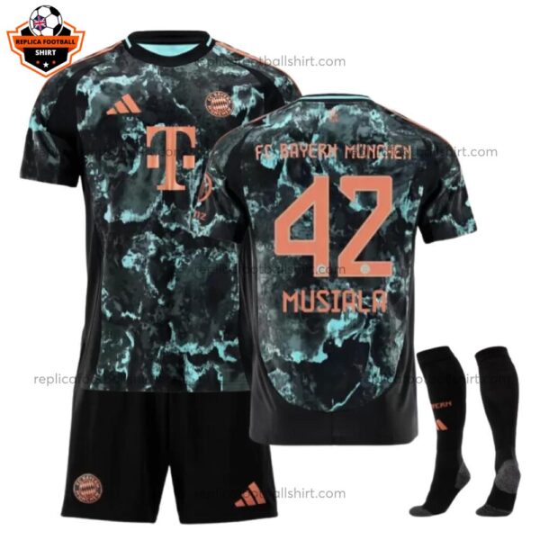 Bayern Munich Away Kid Replica Football Kit 2024/25 MUSIALA 42 Printed