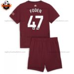 Manchester City Third Kid Replica Football Kit 24/25 FODEN 47 Printed