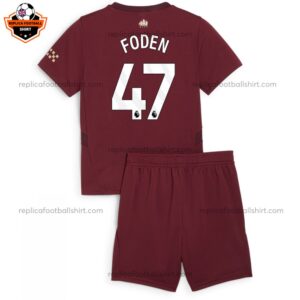 Man City Third Kids Replica Kit 24/25 Foden 47 - Back View