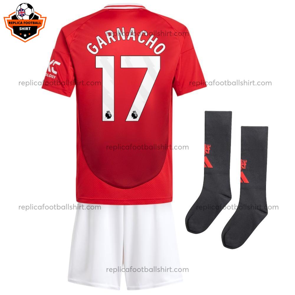 Man Utd Home Kid Replica Kit GARNACHO 17 Printed - back