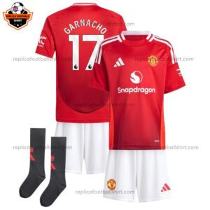 Man Utd Home Kid Replica Kit GARNACHO 17 Printed