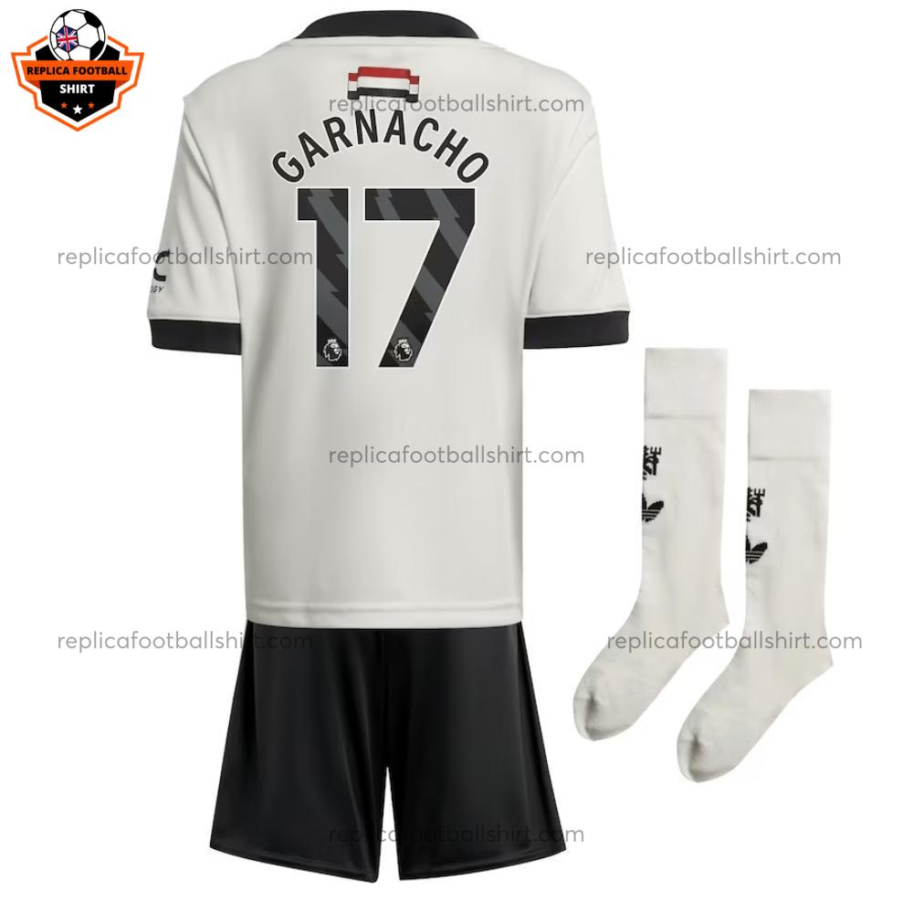 Man Utd Third Kid Replica Kit GARNACHO 17 Printed - back