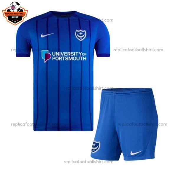 Portsmouth Home Kid Replica Football Kit 2024-25