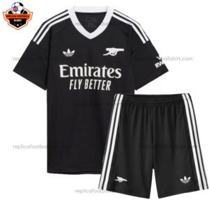 Arsenal Black Goalkeeper Kid Replica Kit 24/25