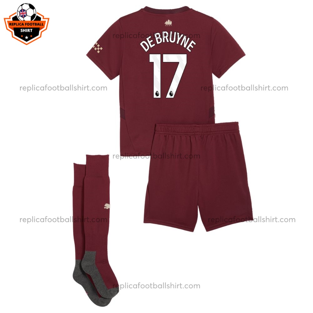 Man City Third Kid Replica Kit De Bruyne 17 - Back View