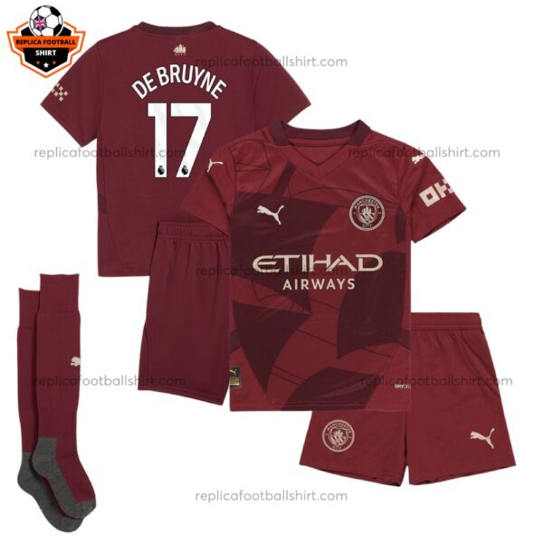 Man City Third Kid Replica Kit De Bruyne 17 - front