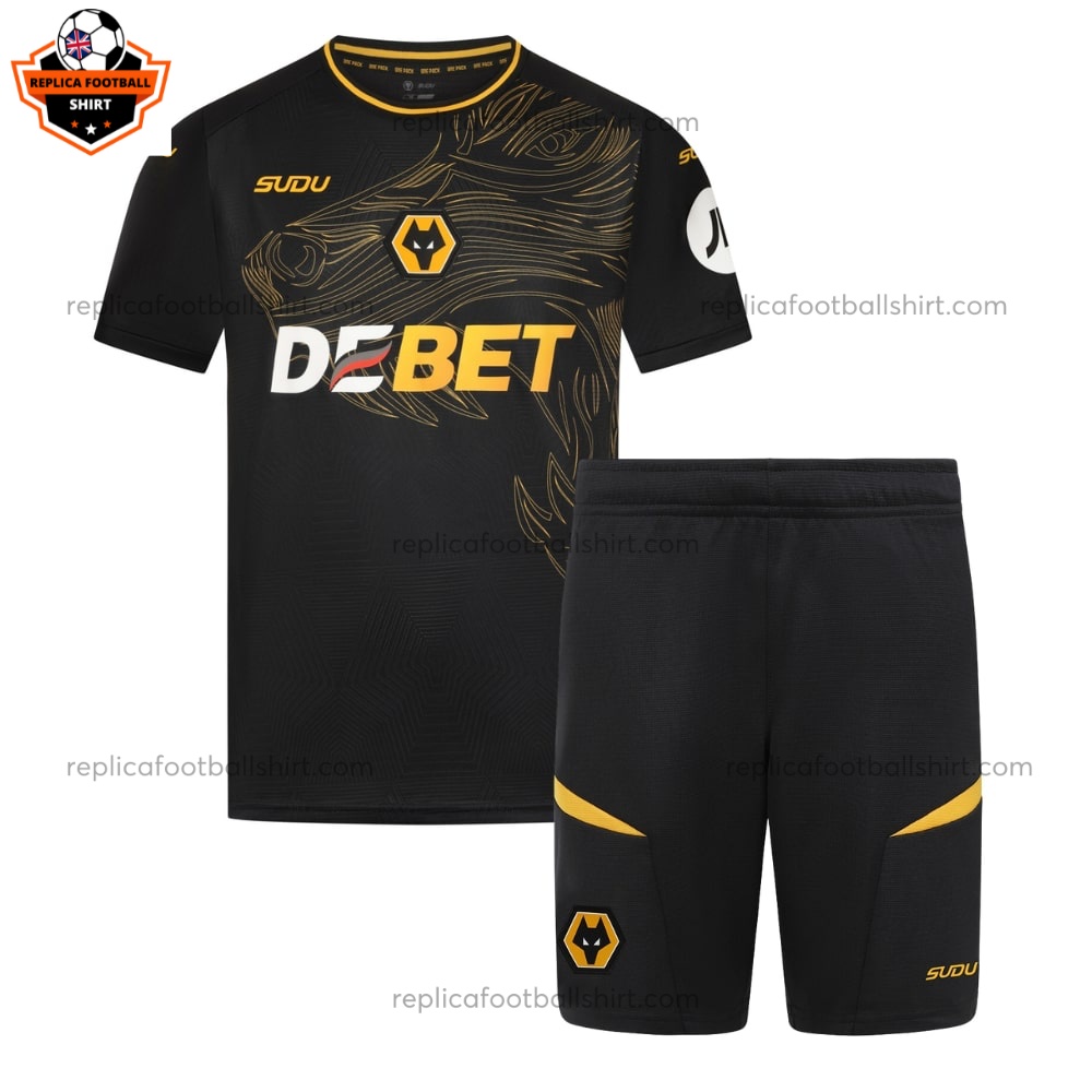 Wolves Away Kid Replica Kit 2024/25 - front