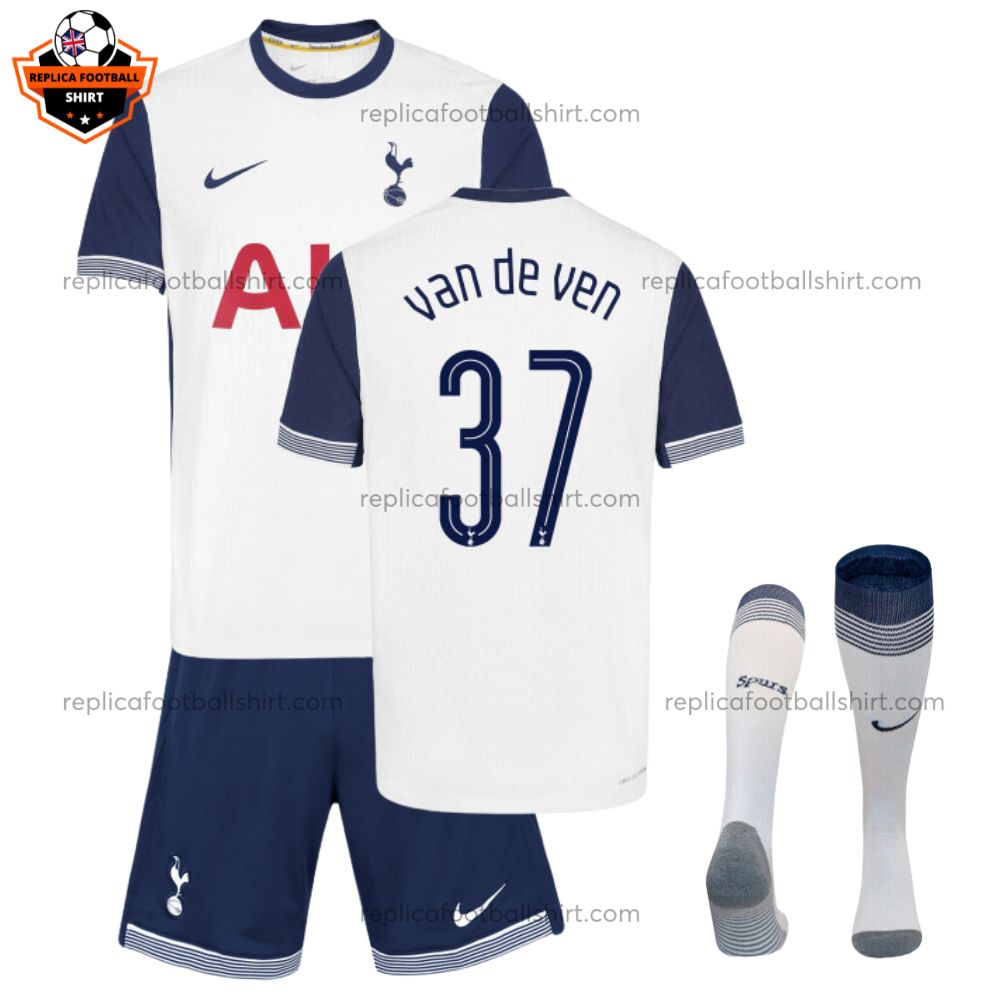 Tottenham VAN DE VEN 37 Home Kids Replica Kit 2024/25 - front