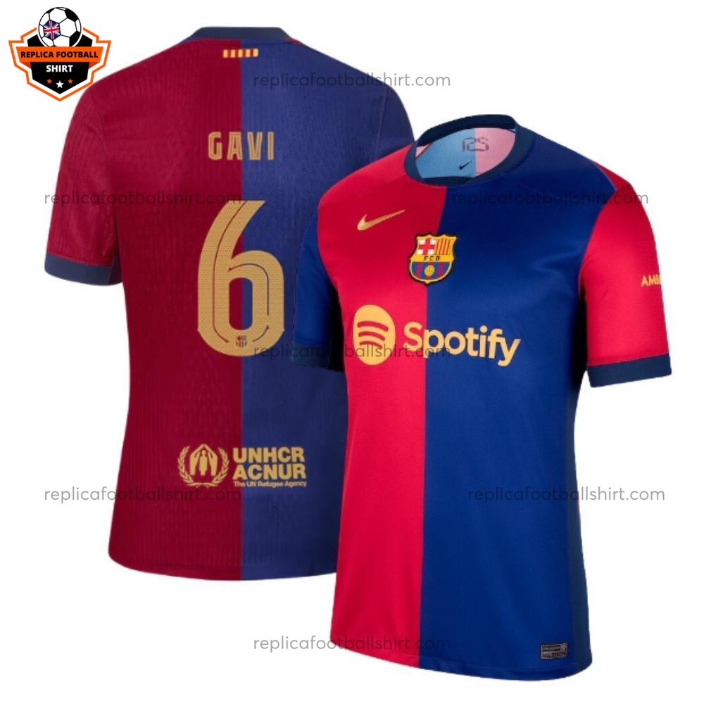 Barcelona GAVI 6 Home Men Replica Football Shirt 2024-25 Printed