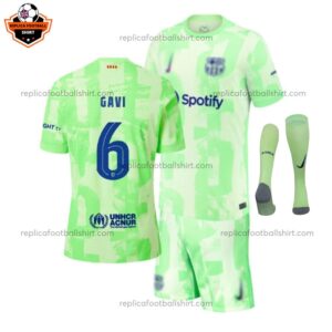 Barcelona GAVI 6 Third Kid Replica Football Kit 2024/25 Printed Full View
