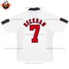 Retro England BECKHAM 7 Home Replica Football Shirt 1998