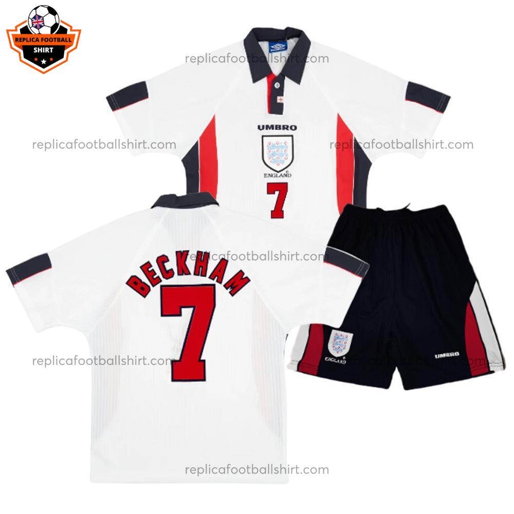 Retro England BECKHAM 7 Kid Home Replica Football Kit 1998