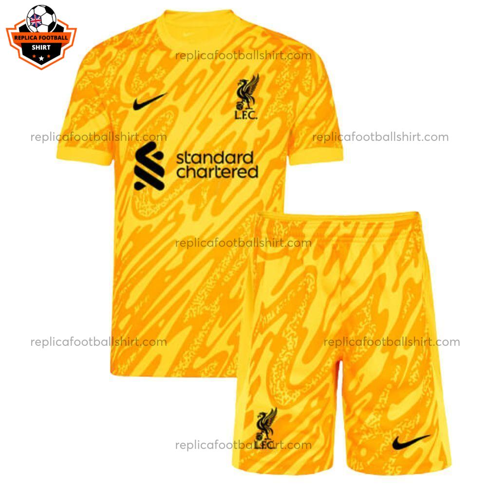 Liverpool Goalkeeper Yellow Kid Replica Football Kit 24/25 - Front View No Socks