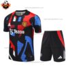 Manchester United Red Black Training Kid Replica Football Kit 2024-25 - Front View