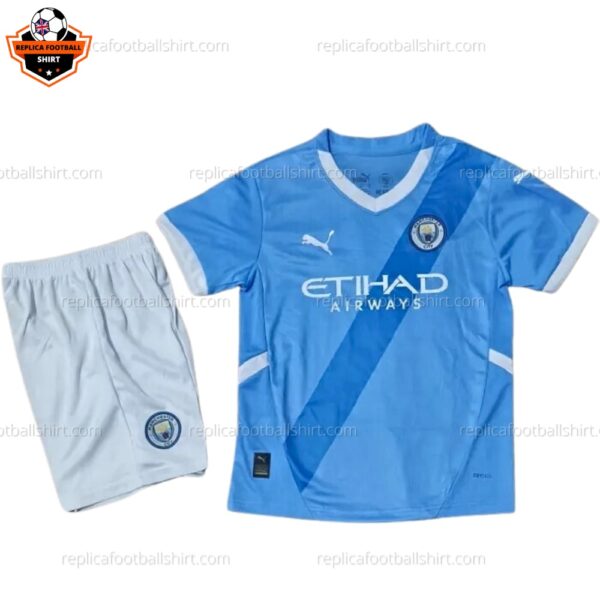 Man City Home Kid Replica Football Kit 25/26 - Front View