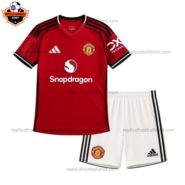 Manchester United Home Kid Replica Football Kit 2025/26 Front View