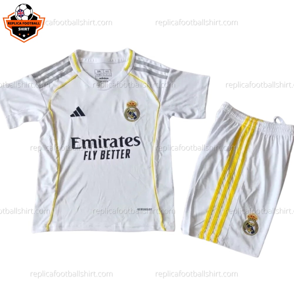 Real Madrid Home Kid Replica Kit 25/26 - Front View