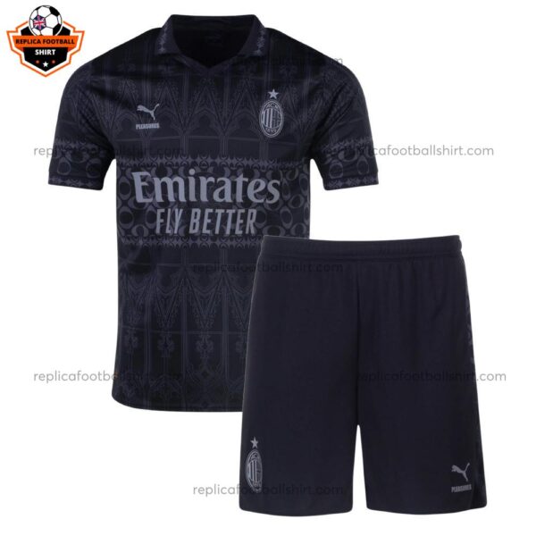 AC Milan X Pleasures Kid Replica Football Kit 24/25 - Front View