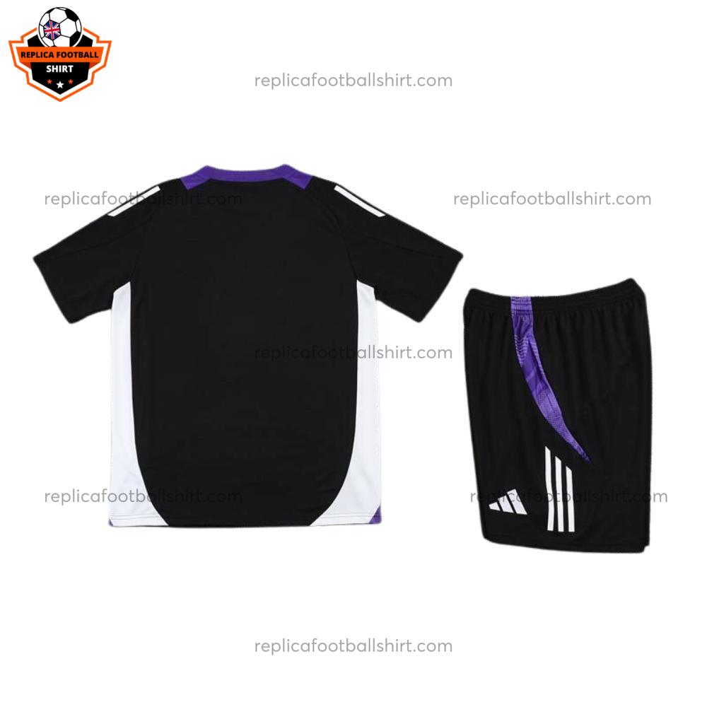 Real Madrid Black Purple Training Kid Replica Football Kit 2024/25 - Back View