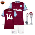 West Ham United KUDUS 14 Home Kid Replica Football Kit 2024/25