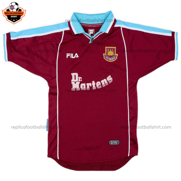 Retro West Ham Home Replica Shirt 1999/01 - Front View