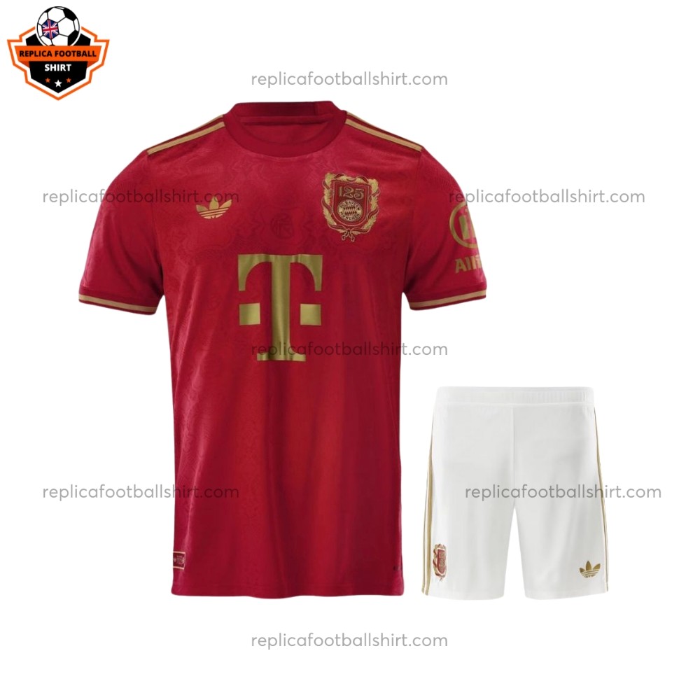 Bayern Munich 125th Anniversary Kid Replica Football Kit 2025/26 Front View