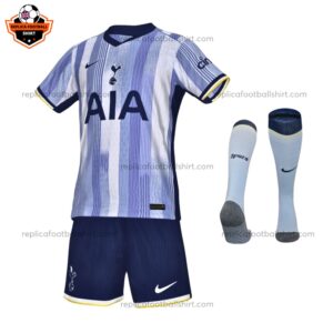 Tottenham Away Kids Replica Kit 2024/25 - Front View With Socks