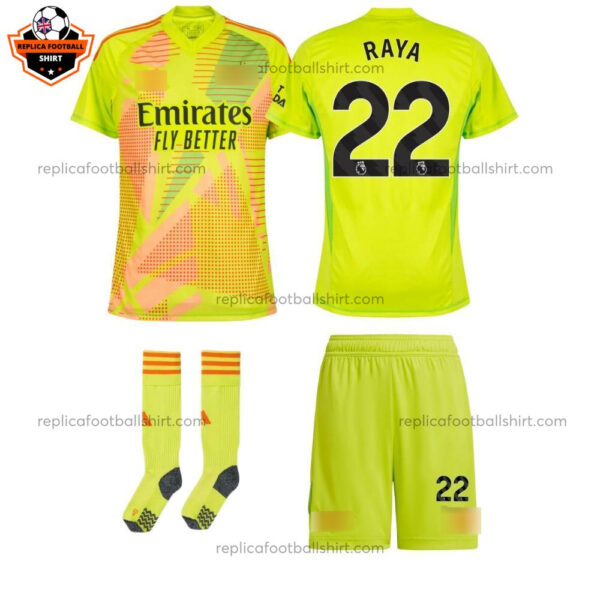 Arsenal Goalkeeper Kid Replica Football Kit 2024/25 RAYA 22 - Over View