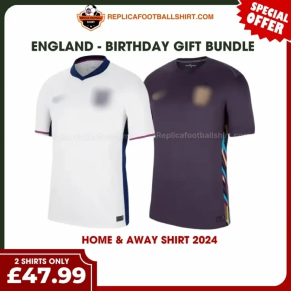 England 2024 Gift Bundle – Home and Away Fan-Version Men Football Shirts