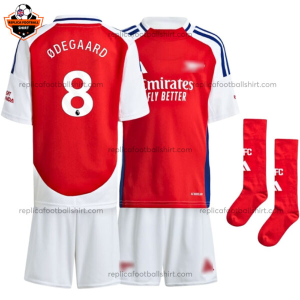 Arsenal Home Kid Replica Football Kit 2024/25 ØDEGAARD 8 - Over View