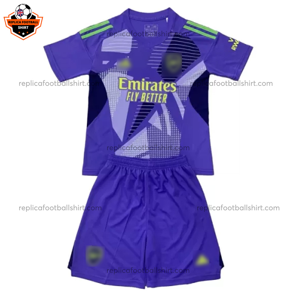 Arsenal Purple Goalkeeper Kid Replica Football Kit 2024/25 - Front View