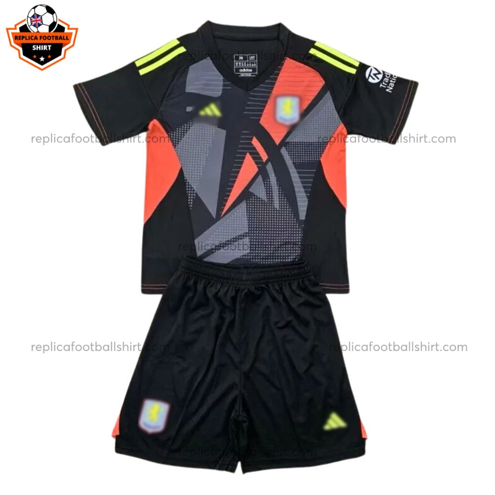 Aston Villa Black Goalkeeper Kid Replica Kit 2024/25 - Front View