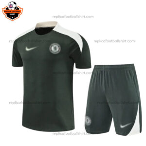 Chelsea Dark Green Pre Match Training Kid Replica Football Kit 2025/26 - Front View