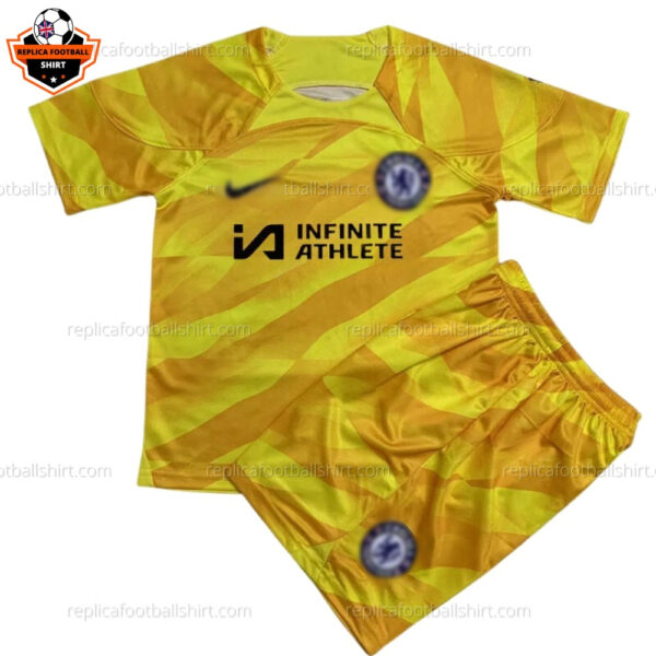 Chelsea Goalkeeper Yellow Infinite Athlete Kid Replica Football Kit 2023/24 - Front View