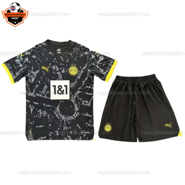 Dortmund Away Kid Replica Football Kit 2023/24 - Front View