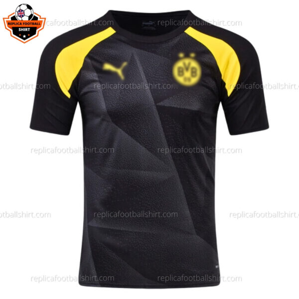 Dortmund Black Pre-Match Men Replica Football Shirt 2023/24 - Front View