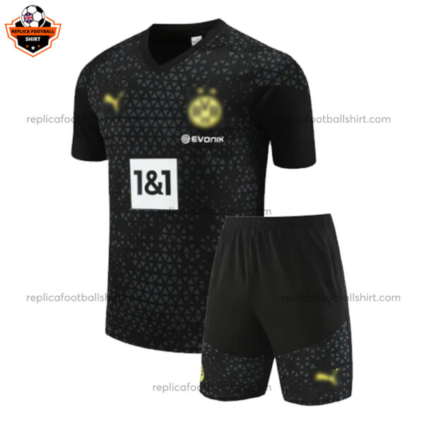 Dortmund Black Training Kid Replica Football Kit 2023/24 - Front View