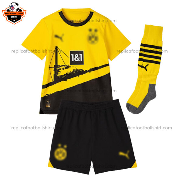 Dortmund Home Kid Replica Football Kit 2023/24 - Front View