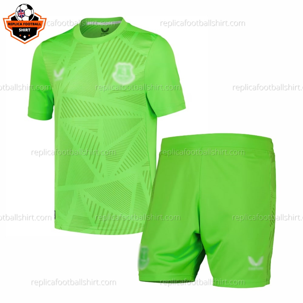 Everton Goalkeeper Kid Replica Kit 24/25 - Front View With Socks