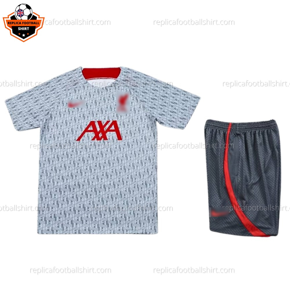 Liverpool Grey Red Training Adult Football Kit 2023/24 - Front Shirt View