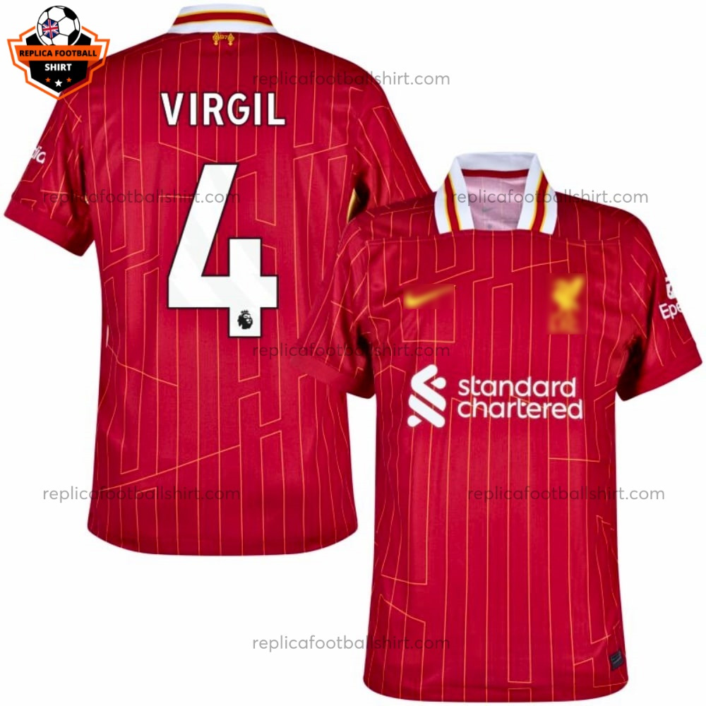 Liverpool VIRGIL 4 Home Men Replica Football Shirt 2024/25 - Over View