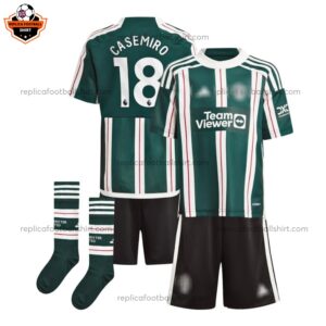 Man Utd Away Kid Replica Kit Casemiro 18 - front