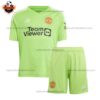 Man Utd Green Goalkeeper Kid Replica Kit - front