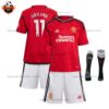 Man Utd Home Kid Replica Kit HØJLUND 11 - front