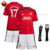Man Utd Home Kid Replica Kit GARNACHO 17- front